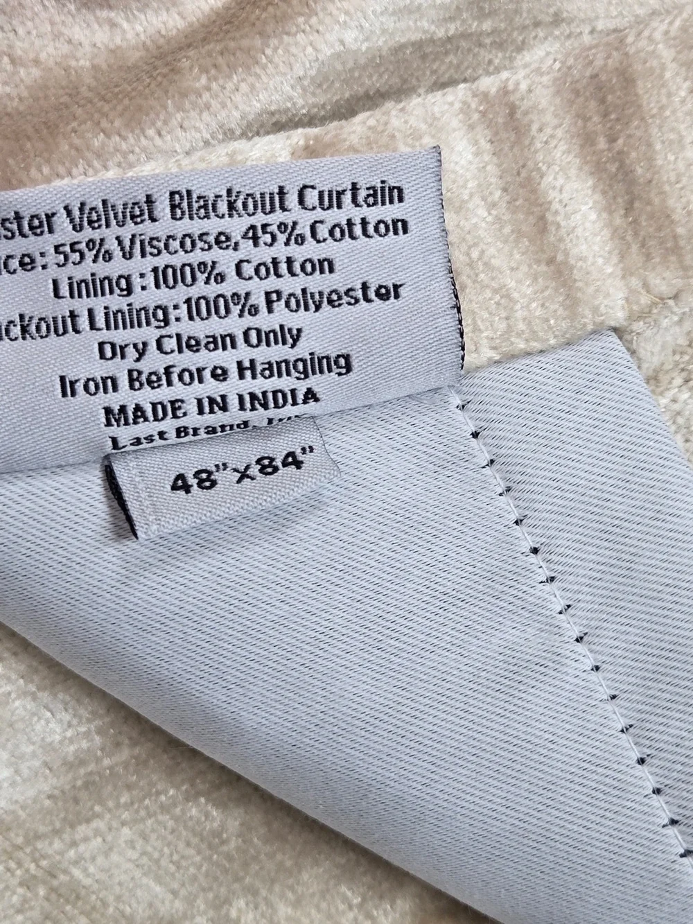 NWT QUINCE Set Of 2 48x84 Luster Velvet True Blackout Curtains Champagne 8925